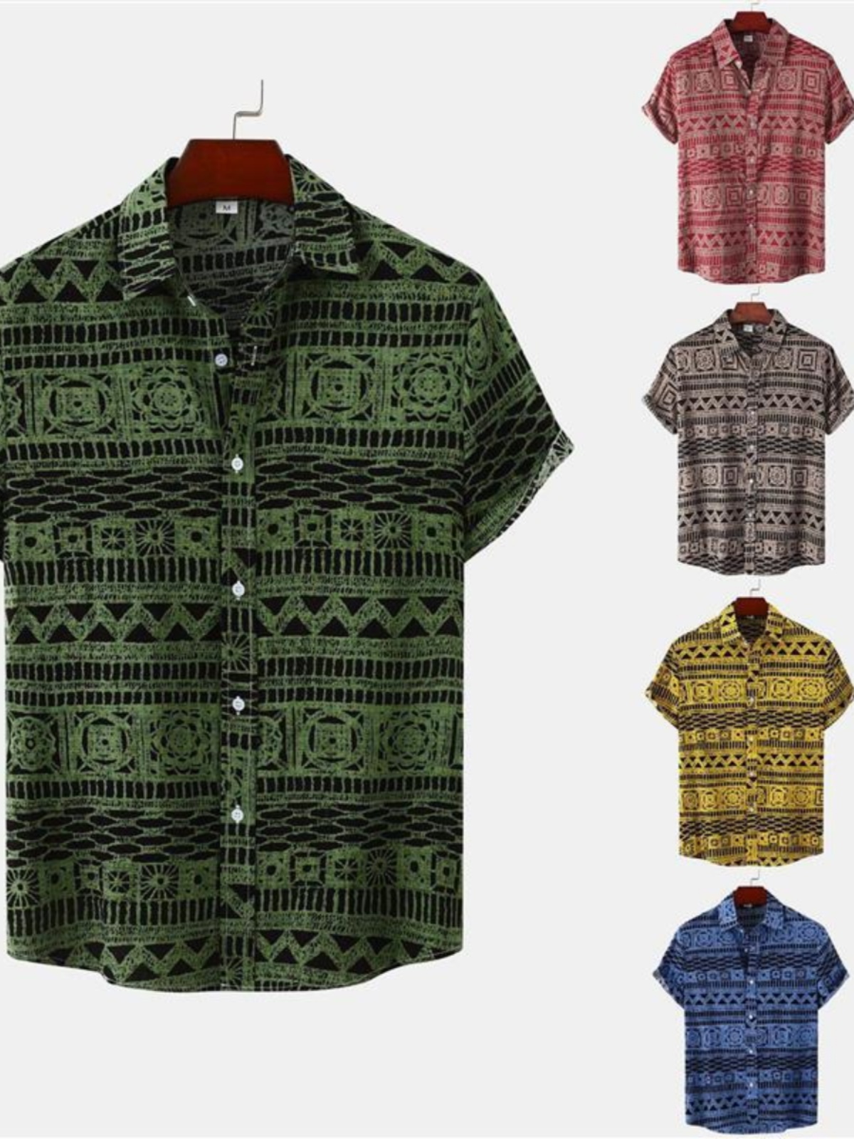 Urban Ethnic Fashion - قميص رجالي صيفي 2026 بأكمام قصيرة