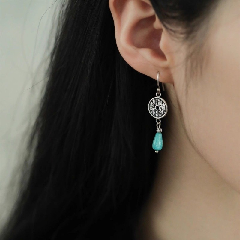Ethnic Fashion Co In - أقراط من الفضة الإسترليني عيار 925