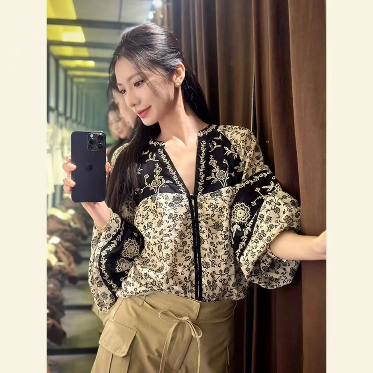 قميص نسائي أنيق بطباعة عرقية ل - مراجعة Ethnic Chic Fashion وسعره