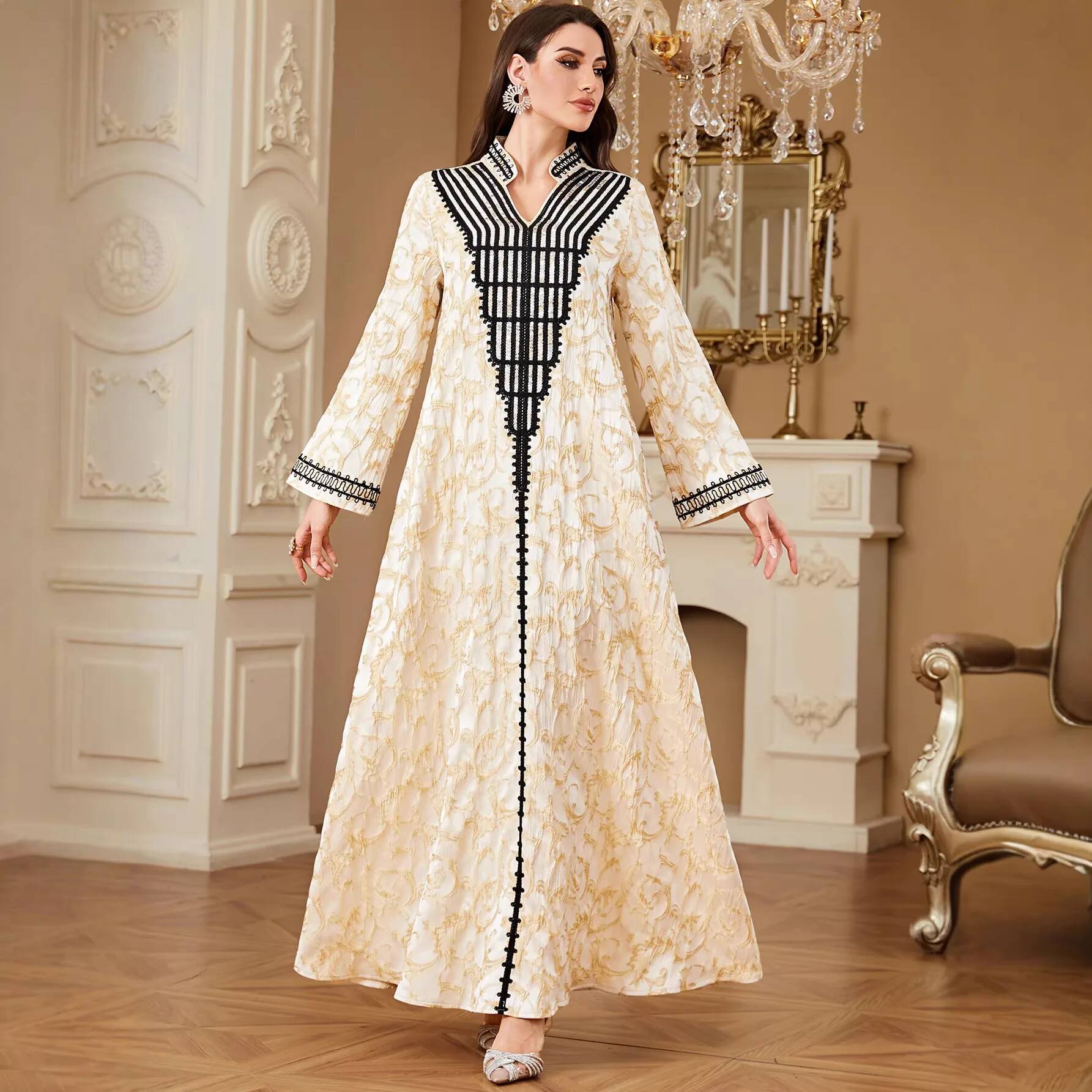 فستان أنيق بياقة على شكل V مطر - مراجعة Urban Ethnic Fashion وسعره
