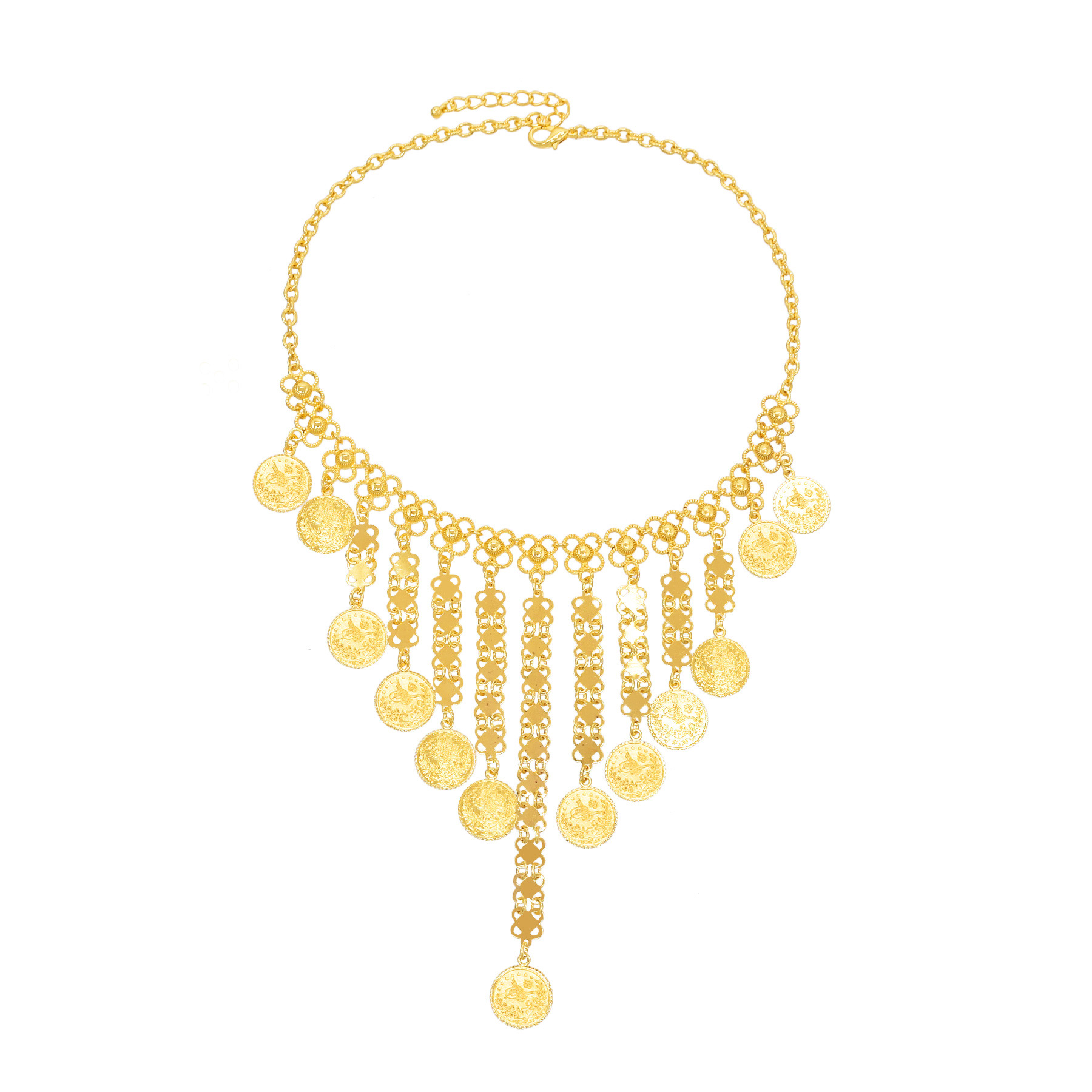عملات ذهبية اللون سلاسل طويلة  - مراجعة Ethnic Fashion Co In وسعره