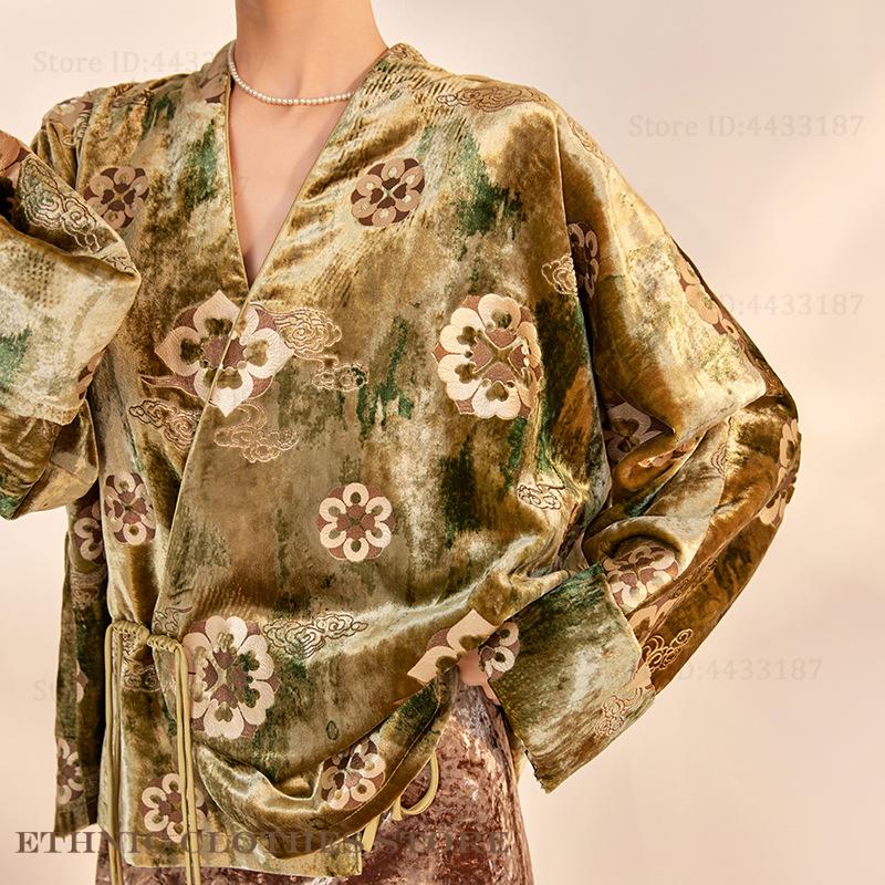 المخملية الإناث ثوب الكيمونو ا - مراجعة Haori Japanese Jacket وسعره