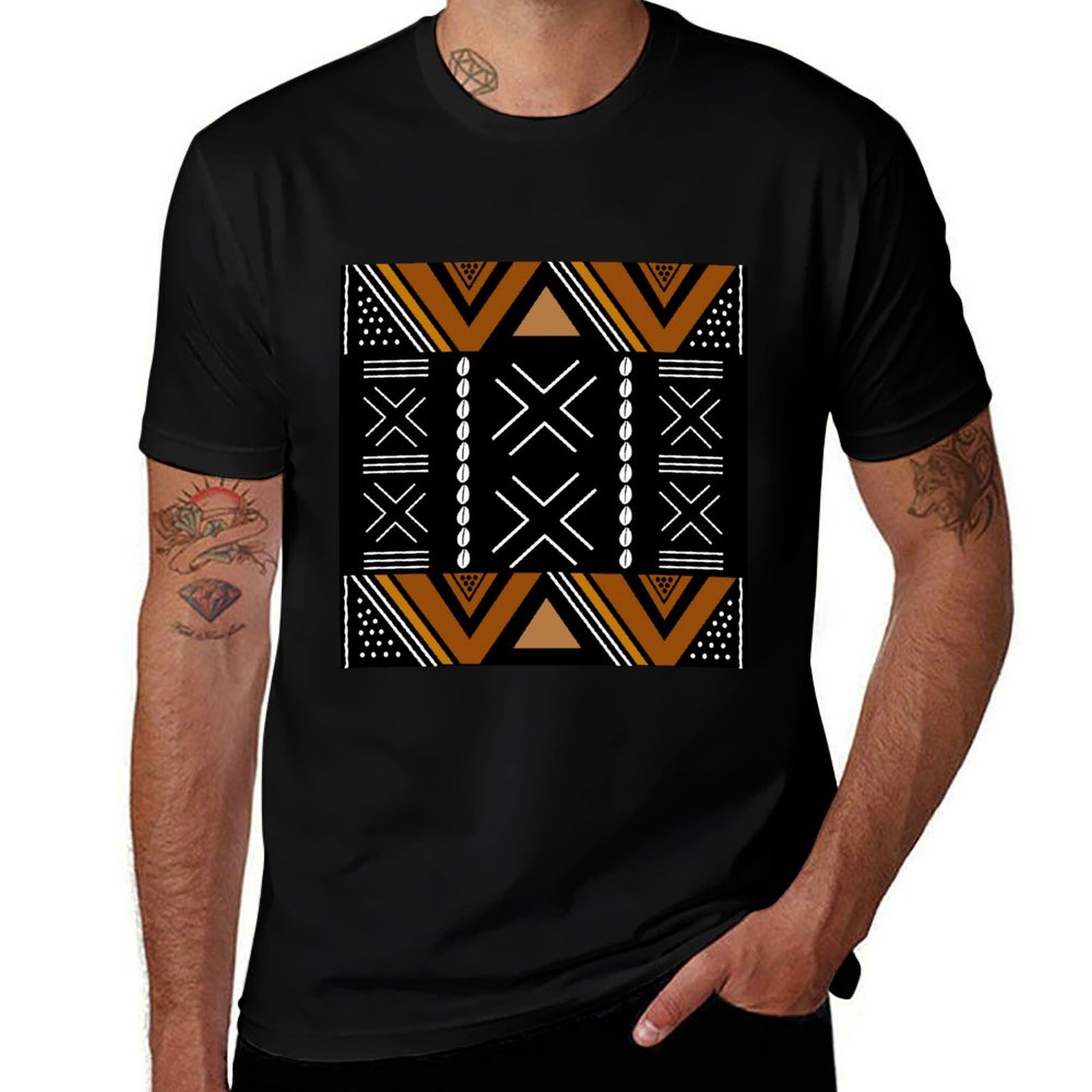 تي شيرت بتصميم قماش الطين الأف - مراجعة Mudcloth Print Top وسعره