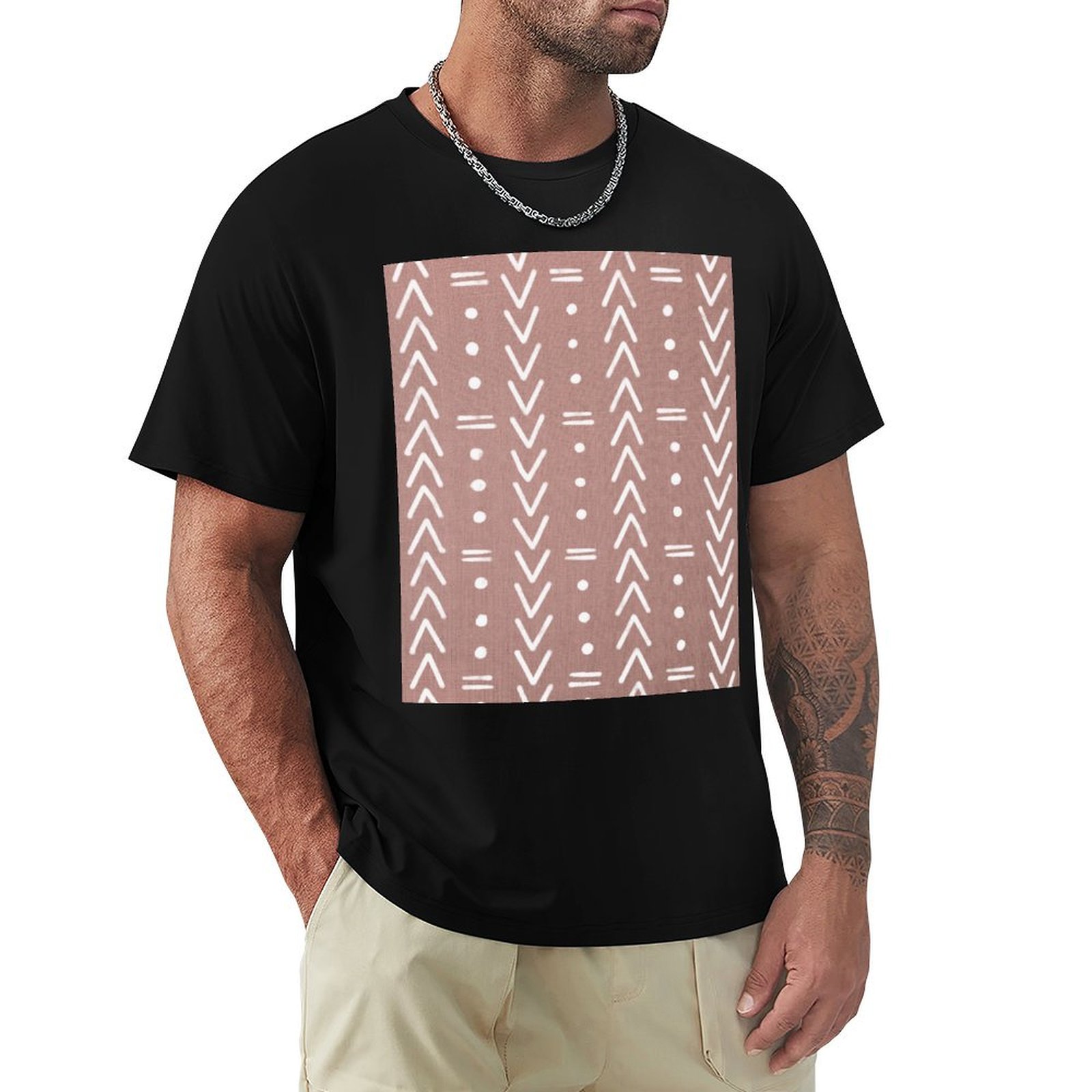 تي شيرت مادكلوث أبيض بأشكال هن - مراجعة Mudcloth Print Top وسعره