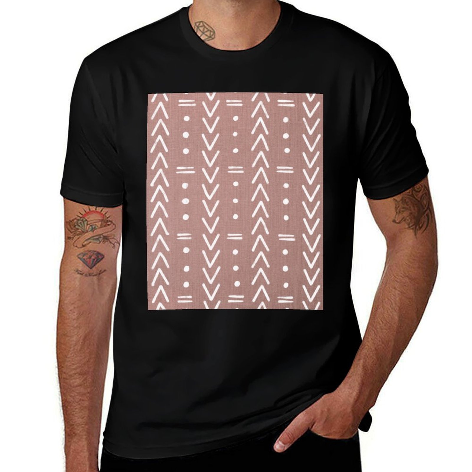 تي شيرت رجالي بتصميم مودكلوث أ - مراجعة Mudcloth Print Top وسعره