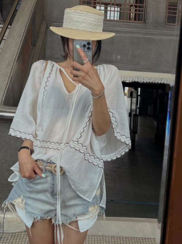 بلوزة نسائية بأسلوب كوري مرقعة - مراجعة Ethnic Fusion Fashion وسعره